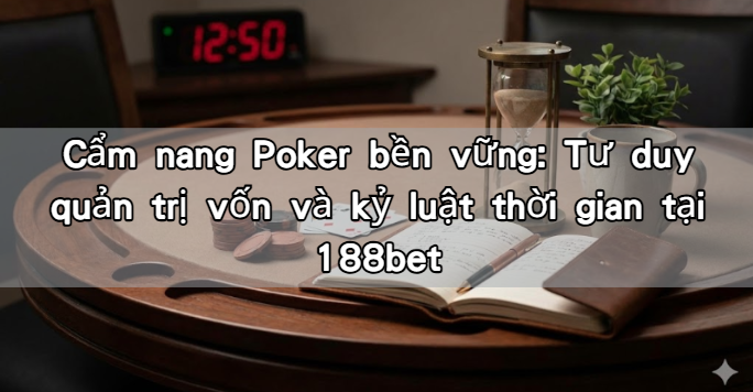 Cẩm nang Poker bền vững: Tư duy quản trị vốn và kỷ luật thời gian tại 188bet